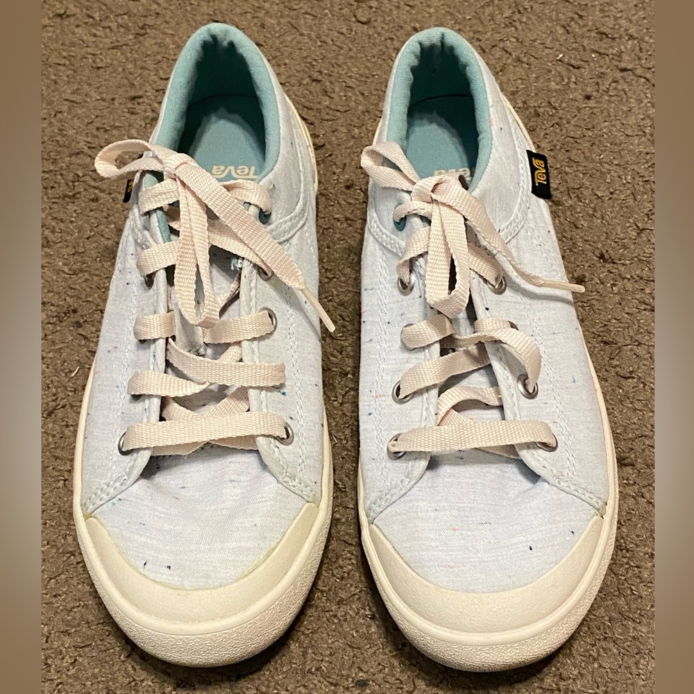 Teva Cream and Blue Women's Sneakers - Picture 2 of 5